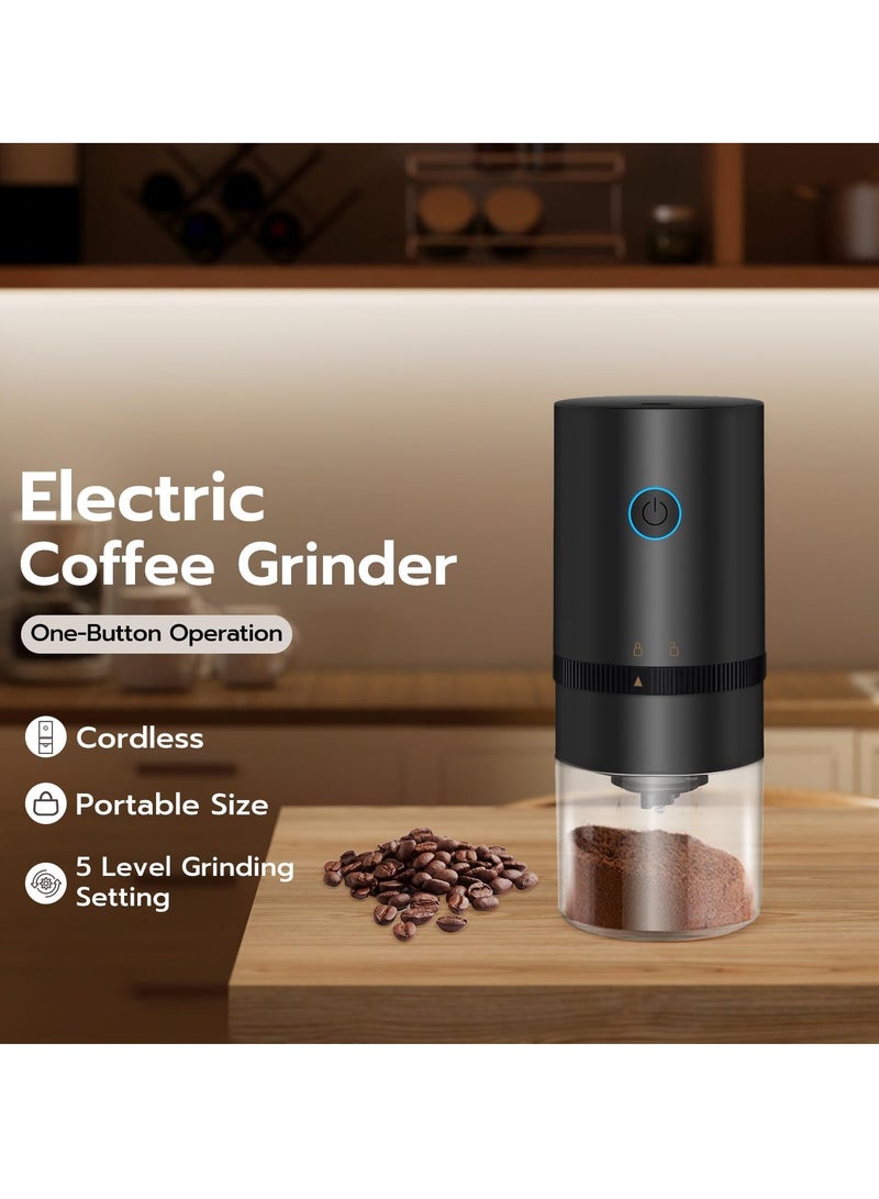 مطحنة قهوة كهربائية، مطحنة حبوب قهوة محمولة بدون سلك، مطحنة قهوة صغيرة قابلة لإعادة الشحن مع إعدادات طحن متعددة - Image 4