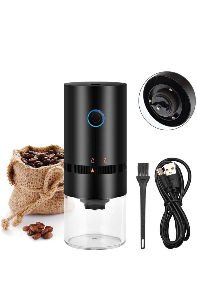 مطحنة قهوة كهربائية، مطحنة حبوب قهوة محمولة بدون سلك، مطحنة قهوة صغيرة قابلة لإعادة الشحن مع إعدادات طحن متعددة - Image 1