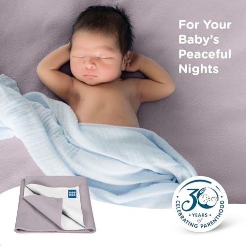 Mee Mee Reusable Water Proof Cotton Bed Protector Sheet/Extra Absorbent Mat/Dry Sheets/Urine Sheet/Dry Mat (70CmX100Cm) (Medium, Dark Grey) - Image 4