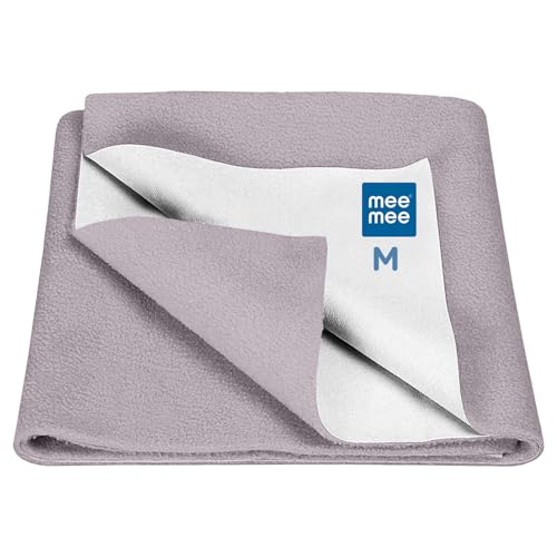 Mee Mee Reusable Water Proof Cotton Bed Protector Sheet/Extra Absorbent Mat/Dry Sheets/Urine Sheet/Dry Mat (70CmX100Cm) (Medium, Dark Grey) - Image 1