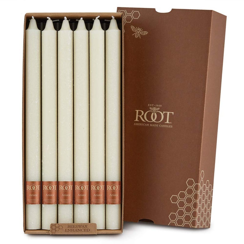 Root Candles 12-Count Unscented Dinner Candles Dripless Beeswax Enhanced Timberline™ Arista™ Boxed Candle Set, 12-Inch, Ivory - Image 3