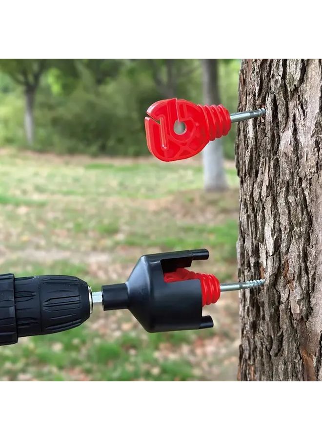 Black 50pcs Plastic Coated Electric Fence Insulator Spiral Mounting for Wooden Posts - Image 2