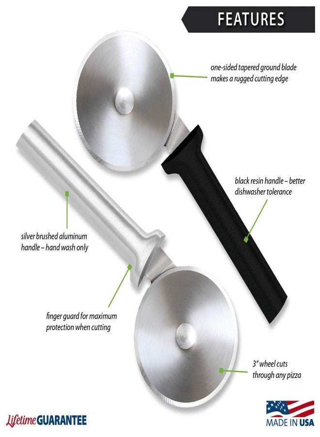 Rada Cutlery Pizza Cutter, Made in USA, Silver Handle - Image 2