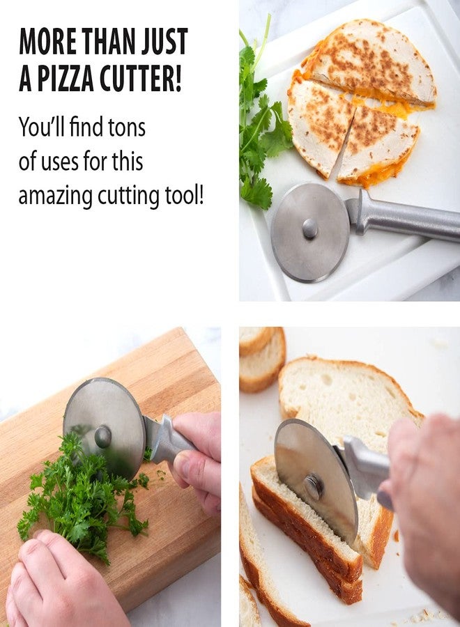 Rada Cutlery Pizza Cutter, Made in USA, Silver Handle - Image 3