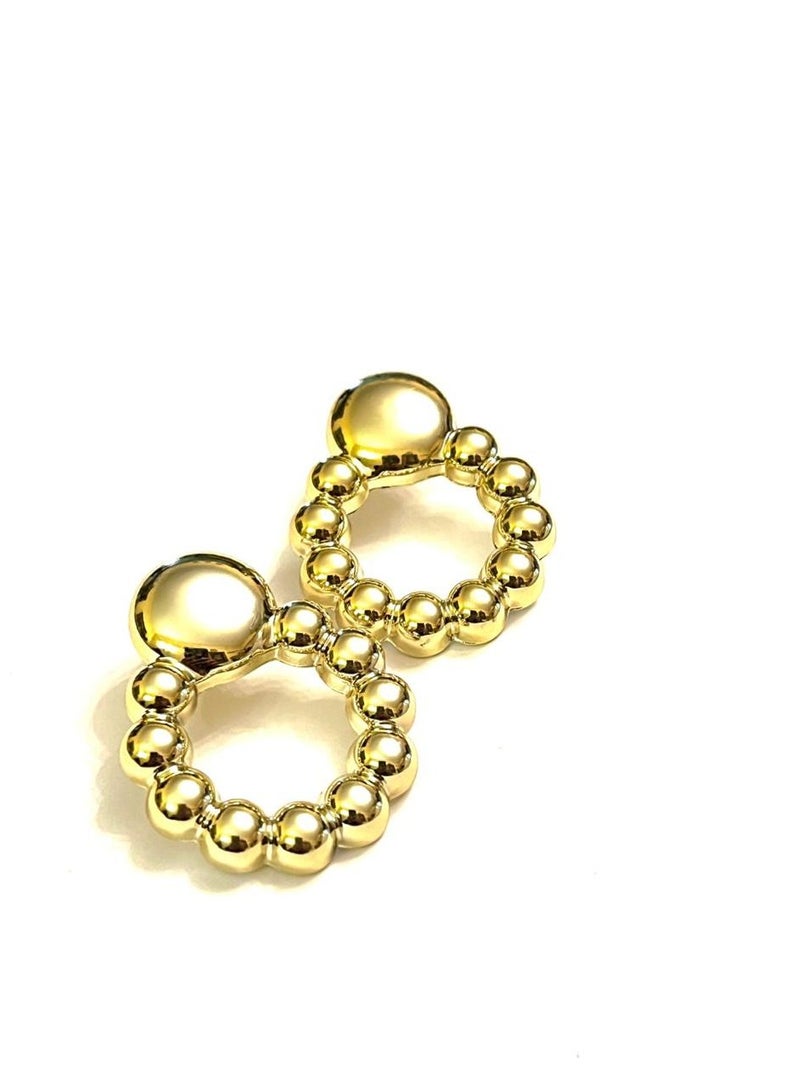 Trio Earrings Statement gold earrings - Image 2