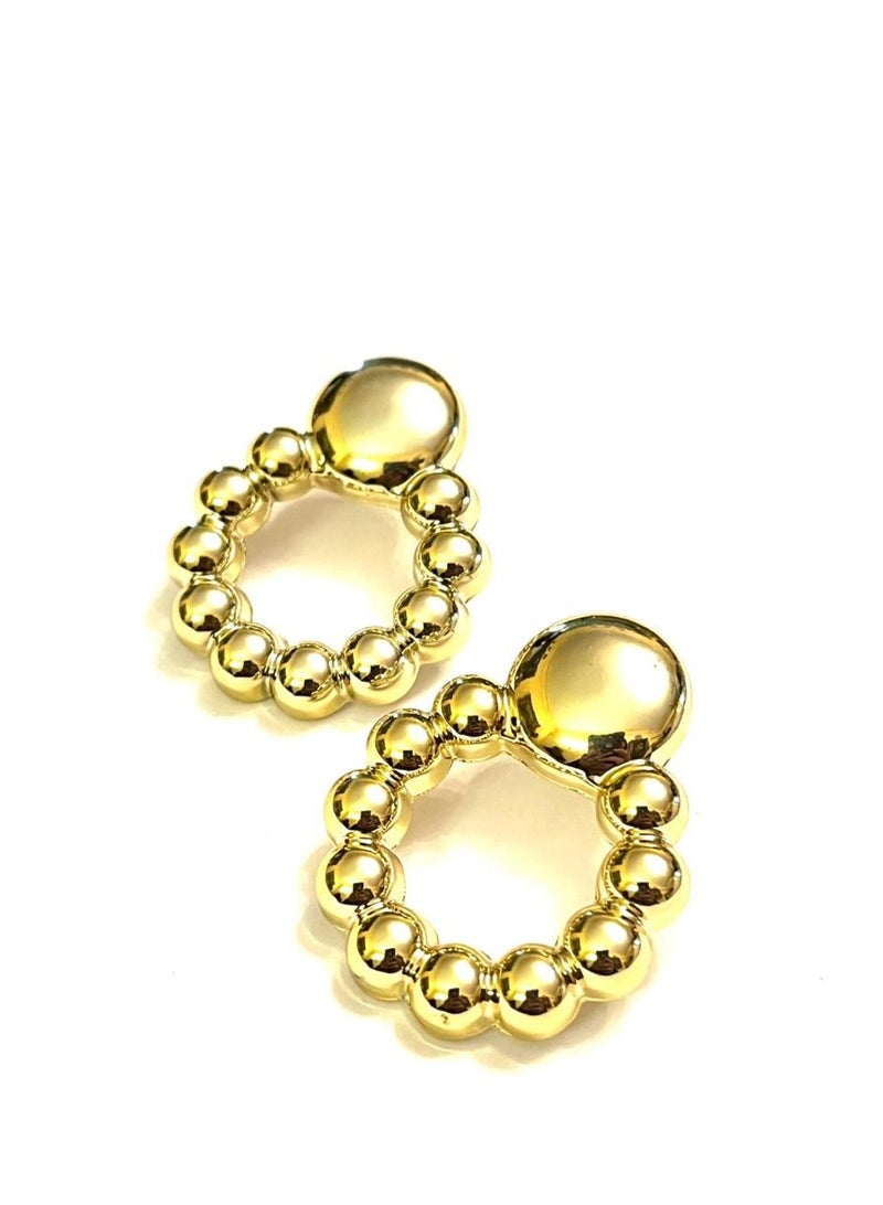 Trio Earrings Statement gold earrings - Image 3