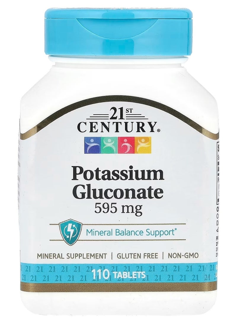 القرن الحادي والعشرون جلوكونات البوتاسيوم، 595 ملغ، 110 أقراص - Image 1