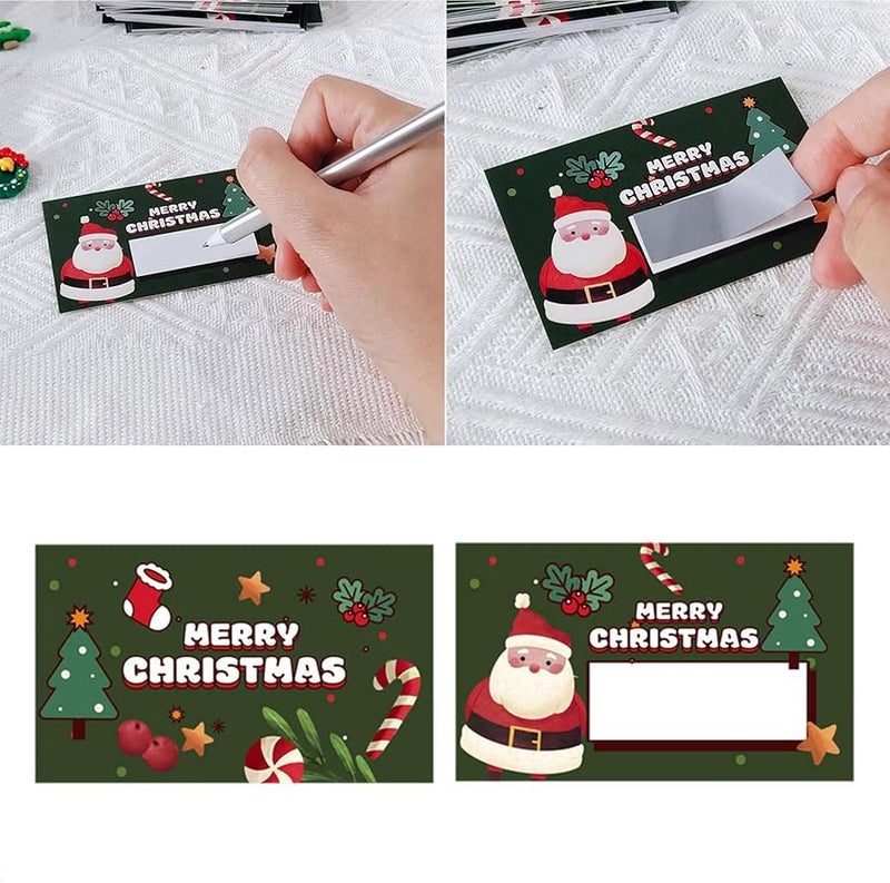 Green Reusable Christmas Party Scratch Cards 30Pcs For Birthday Wedding Family Gathering - Image 3