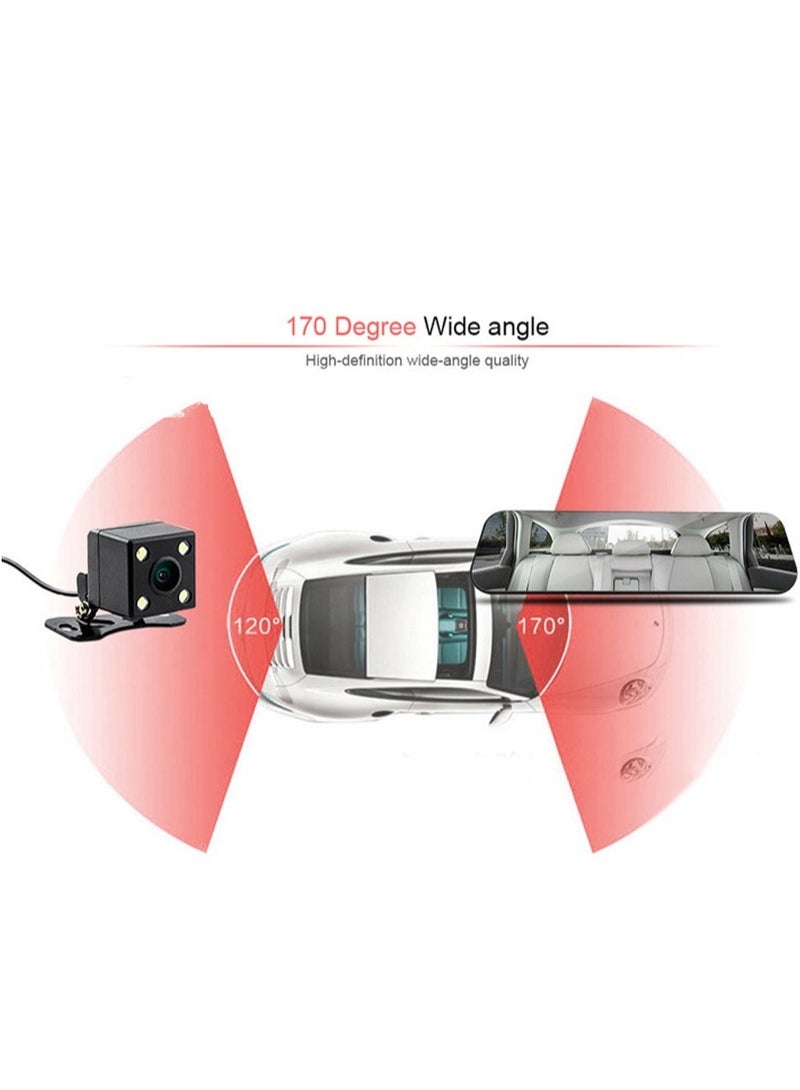 1080P 2.0IPS Touchscreen tachograph ,Dual Lens HD Front & Rear Camera Driving Recorder ,170°Wide Angle Support Night-Vision, Loop Recording ,Time-mark Motion Detection, Touch Version Mirror Dash Cam - Image 5