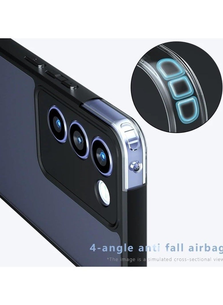 Case Compatible with VIVO V30 Lite 5G Cover, Ultra-thin Ultralight Flexible Silicone Frame + Clear Acrylic Back Case for VIVO V30 Lite (Matte Black) - Image 2