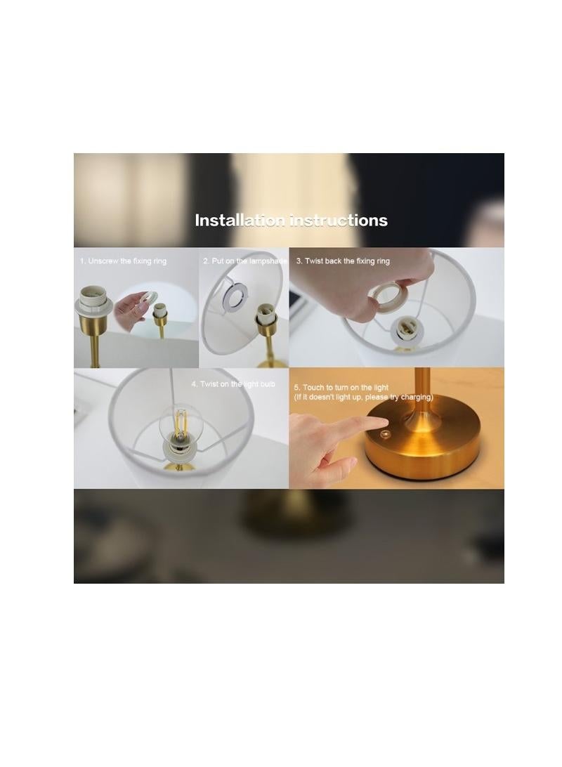 Y&D Table lamp led bedside lamp, Nordic wrought iron bedroom living room light, desk lamp from single canvas screen headlight - Image 5