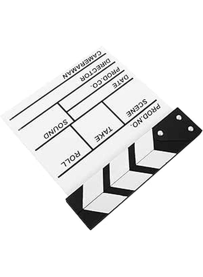 Yarnau Wooden Movie Clapboard Film Action Scene Props Creative Photo Props for Young Filmmakers White Adjustable - Image 1