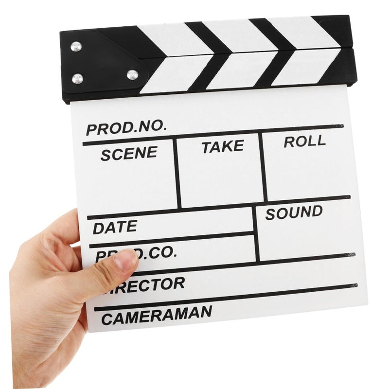 Yarnau Wooden Movie Clapboard Film Action Scene Props Creative Photo Props for Young Filmmakers White Adjustable - Image 4