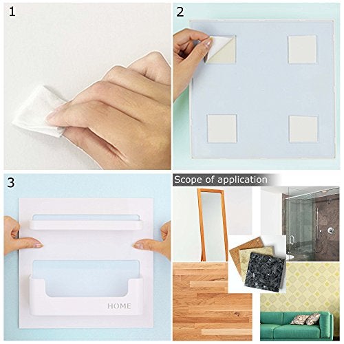 EHKIT Bedside Shelf Accessories Organizer- Wall Mount Self Stick On,Ideal for Glasses,Remote,Earphone, Cell Phone Charger,Manicure Kit - Image 4