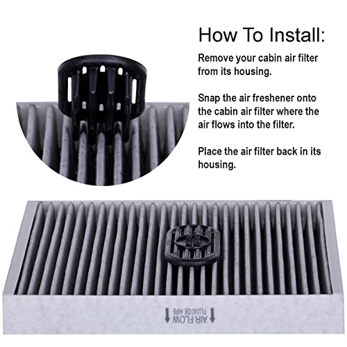 Pureflow Cabin Filter Air Freshener with Odor Eliminator - Fits on Most Car, Truck, and SUV Cabin Air Filters - Black Rock (Pack of 2) - Image 3