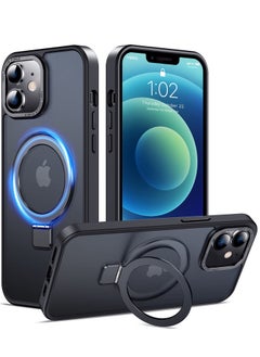 Eligo iPhone 12/ 12 Pro MagSafe Case with Magnetic Invisible Stand,【Full Shockproof Protection】Matte Back Phone Cover with Magnet Kickstand for Apple 12/ 12 Pro (2020)(Black)  - Image 1