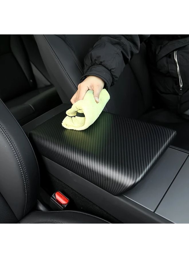 Car Center Console Armrest Cover Interior Accessories Compatible With Tesla Model Y 2025 Juniper Model 3 2025 2024 Highland Matt Carbon - Image 4