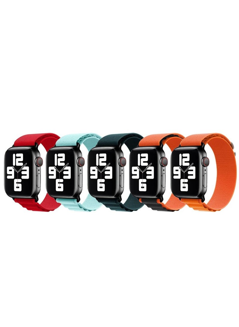 CATANES - 5 Pack Of Apple Watch Alpine Loop Band 38mm 40mm 41mm Women Men Adjustable with Metal G-Hook Strap for iWatch Series 7/SE/6/5/4/3/2/1 Multicolour - Image 1