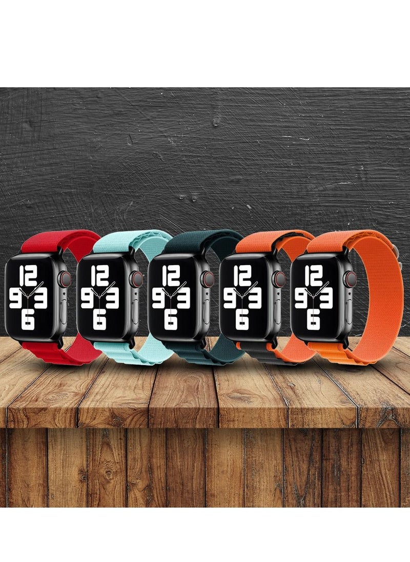 CATANES - 5 Pack Of Apple Watch Alpine Loop Band 38mm 40mm 41mm Women Men Adjustable with Metal G-Hook Strap for iWatch Series 7/SE/6/5/4/3/2/1 Multicolour - Image 1
