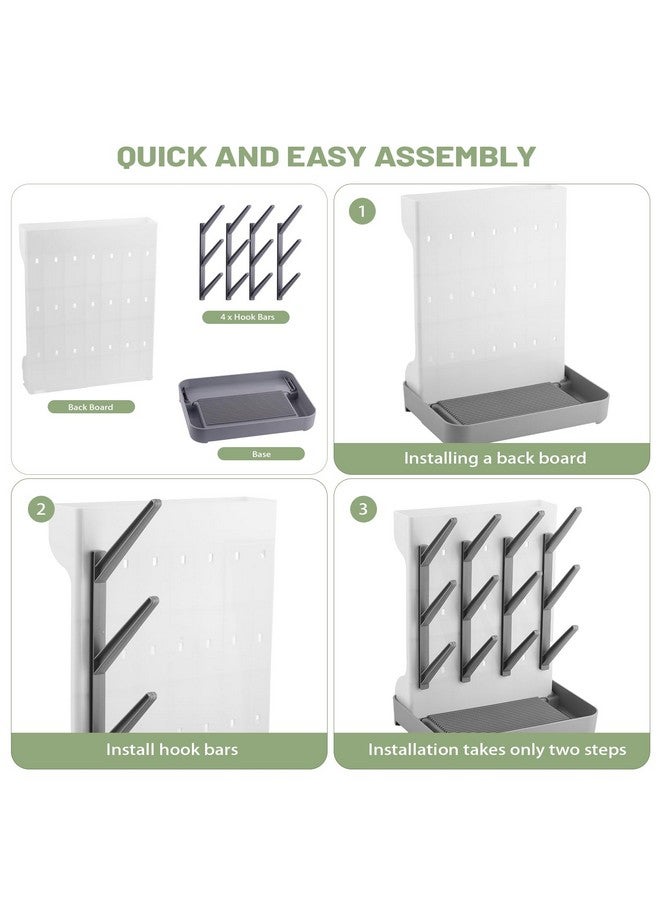 Hranio Baby Bottle Drying Rack Baby Bottle Organizer Drying Rack Space Saving Foldable Dish Can Dry Up to 12 Bottles Large Vertical for Infant Accessories & Pump Parts (Gray) - Image 5