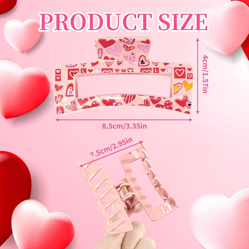 KICOSY 4PCS Valentine's Day Hair Claw Clips - Ideal for Date Nights, Galentine Party & Daily Romantic Looks - Image 4