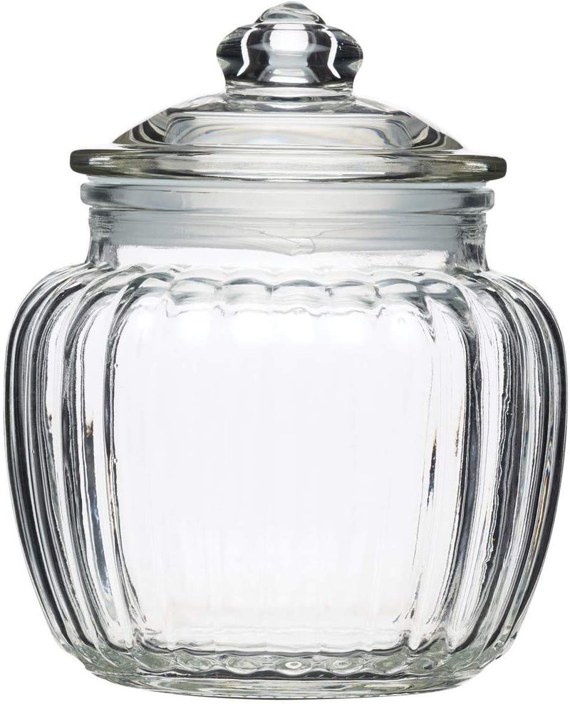 kaqer 650ml Glass jar with Air Tight Lid for Herbs JarJam JarCookie Jar Storage Pop Glass with Air Tight Lid 1 - Image 1