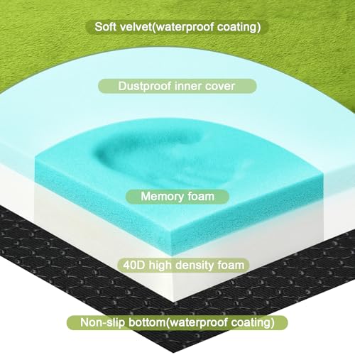 Lxotvae Memory Foam Camping Mattress Pad, Waterproof Sleeping Mat for Car/Tent/Cot, Portable Roll Up Floor Mattress for Guest Sleepover, Cot Pad for Adults with Travel Bag - Image 2
