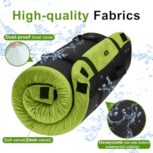 Lxotvae Memory Foam Camping Mattress Pad, Waterproof Sleeping Mat for Car/Tent/Cot, Portable Roll Up Floor Mattress for Guest Sleepover, Cot Pad for Adults with Travel Bag - Image 4