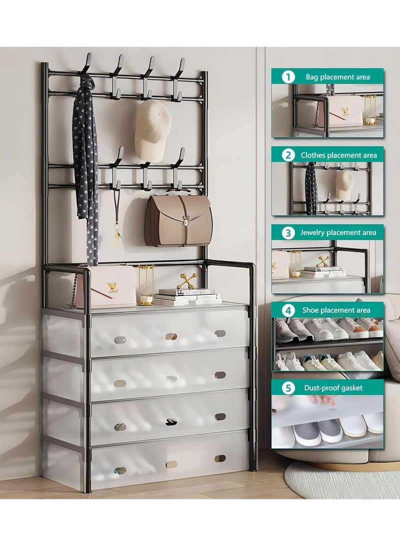 DubaiGallery Multi-layer Shoe and Hat Rack - Easy Assembly, Economical Dustproof Storage, Space-Saving Hanging Closet Organizer for Bedroom, Dorm, and Entryway - Image 1