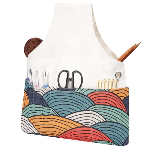 TOGETRUE Yarn Bag Knitting Crochet Tote Bag Lightweight Yarn Storage Bag Organizer Travel Knitting Wrist Bag Yarn Tote Bags for Crocheting Holding Yarn Knitting Needles Color Arc - Image 1