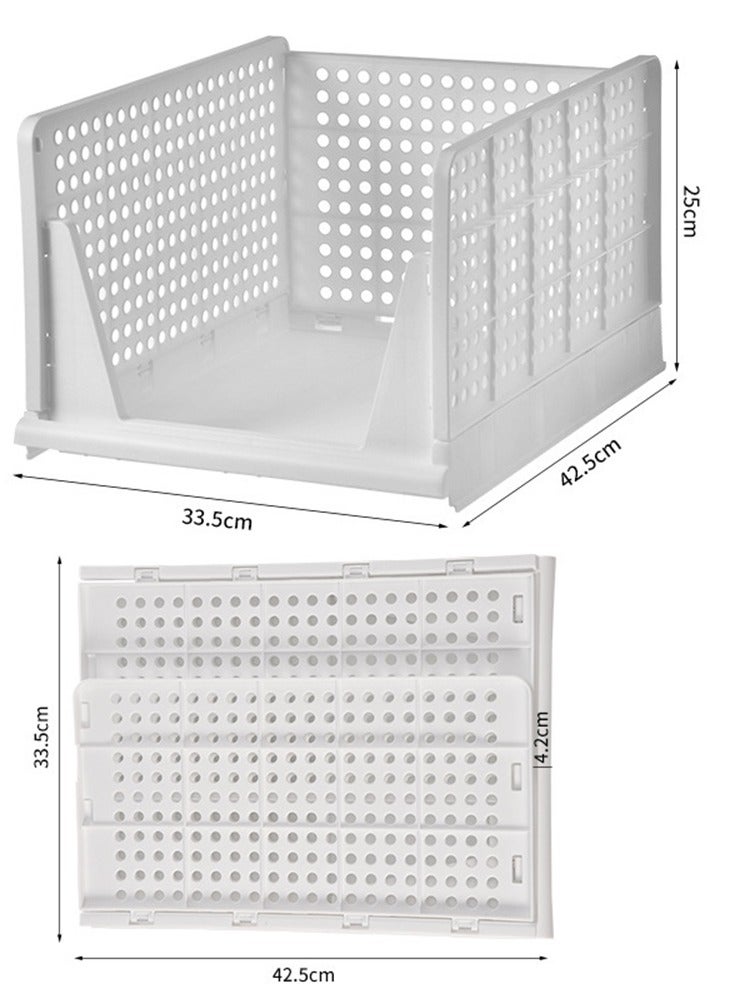 Foldable Storage Box Storage Bin for Closet Wardrobe Clothes Storage Organizers 3 Pack Clothes Drawer Organizer Bins Clothes Storage Container Closet Organizers for Clothes, Office (White)