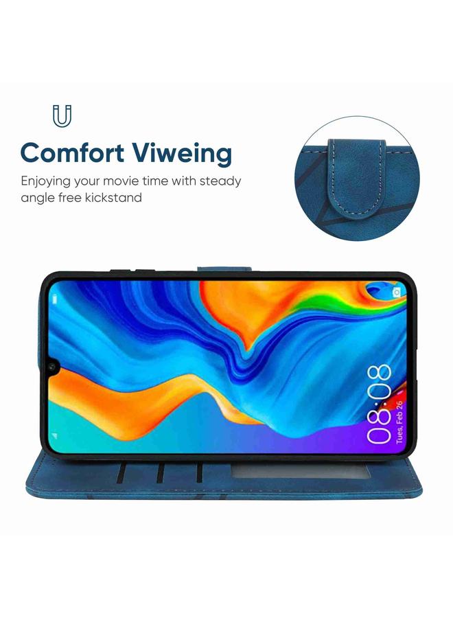 Zaboon Case For Huawei P30 Lite Skin Feel Geometric Lines Leather Phone Case - Image 4