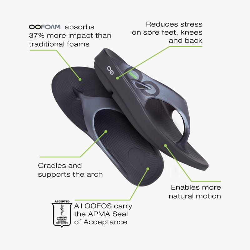 OOFOS OOriginal Sport Recovery Sandal, Graphite - Women’s Size 9, Men’s Size 7 - Image 4