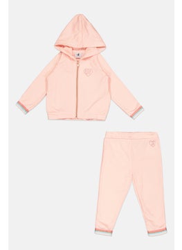 Toddlers Girl 2 Pieces Long Sleeves Sweatshirt And Pants Set, Light Pink