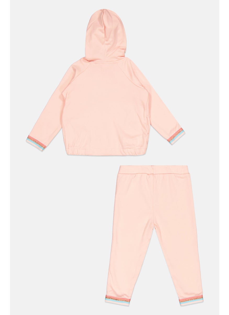 Body Glove - Toddlers Girl 2 Pieces Long Sleeves Sweatshirt And Pants Set, Light Pink - Image 1