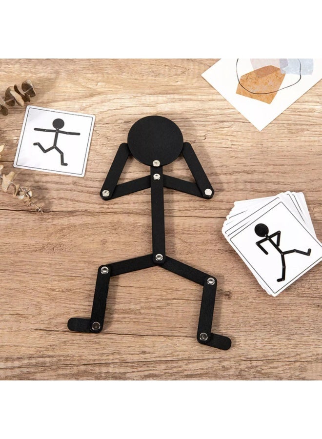 Creative Wooden Sports Figure Puzzle Toy – Educational Matching Game with Movable Joints, 24 Activity Cards, Ideal for Enhancing Hand-Eye Coordination and Early Cognitive Development for Kids - Image 2