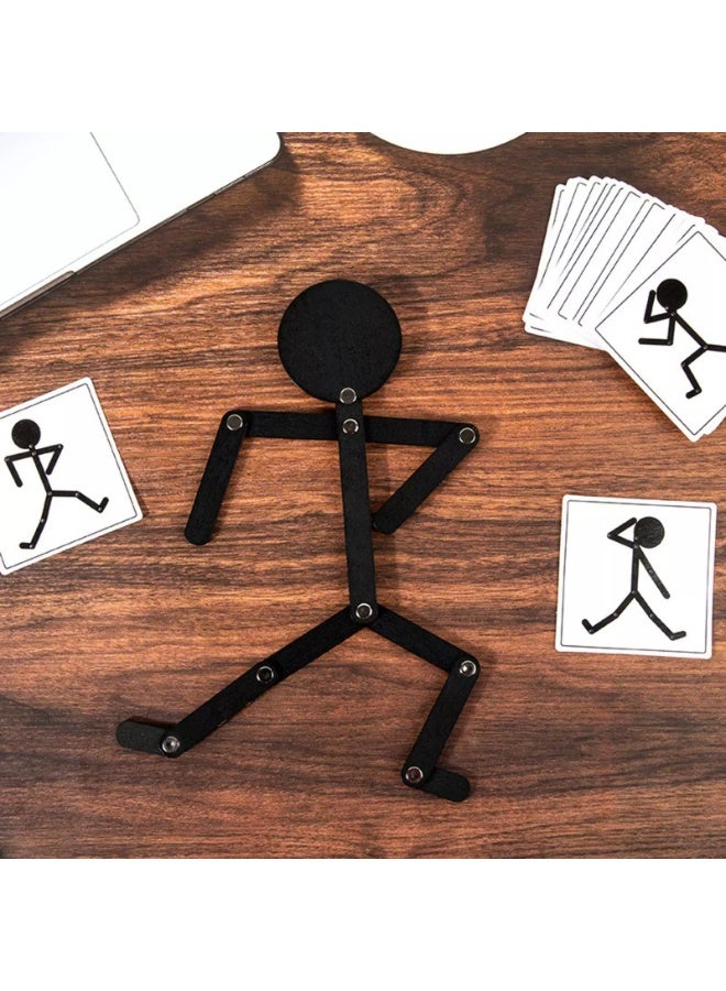 Creative Wooden Sports Figure Puzzle Toy – Educational Matching Game with Movable Joints, 24 Activity Cards, Ideal for Enhancing Hand-Eye Coordination and Early Cognitive Development for Kids - Image 4