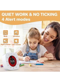 Y&D Visual Timer for Kids, Timers Classroom, Digital with 60-Minute Countdown, Rechargeable, Silent 4 Alarm Modes, Kitchen Cooking, Homeschool Supplies, ADHD Tools Kids and Adults  - Image 4