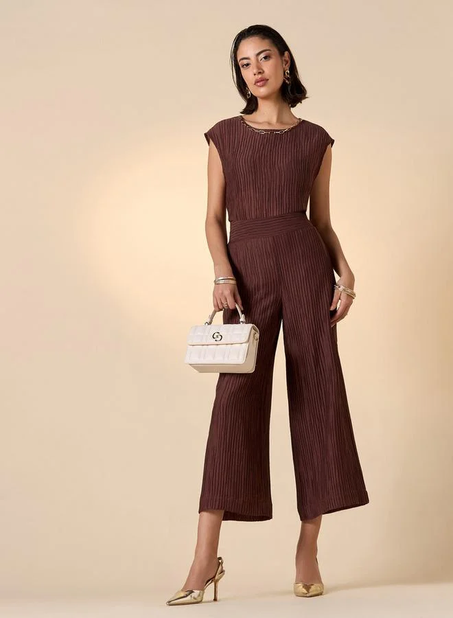 Iconic Iconic Pleated Wide Leg Pants with Elasticated Waistband