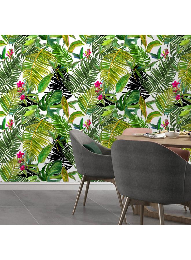 Bluejw Tropical Jungle Emotional Seamless Splicing Wallpaper Home Self-adhesive Wall Stickers Living Room Bedroom Waterproof Removable RW001 - Image 4