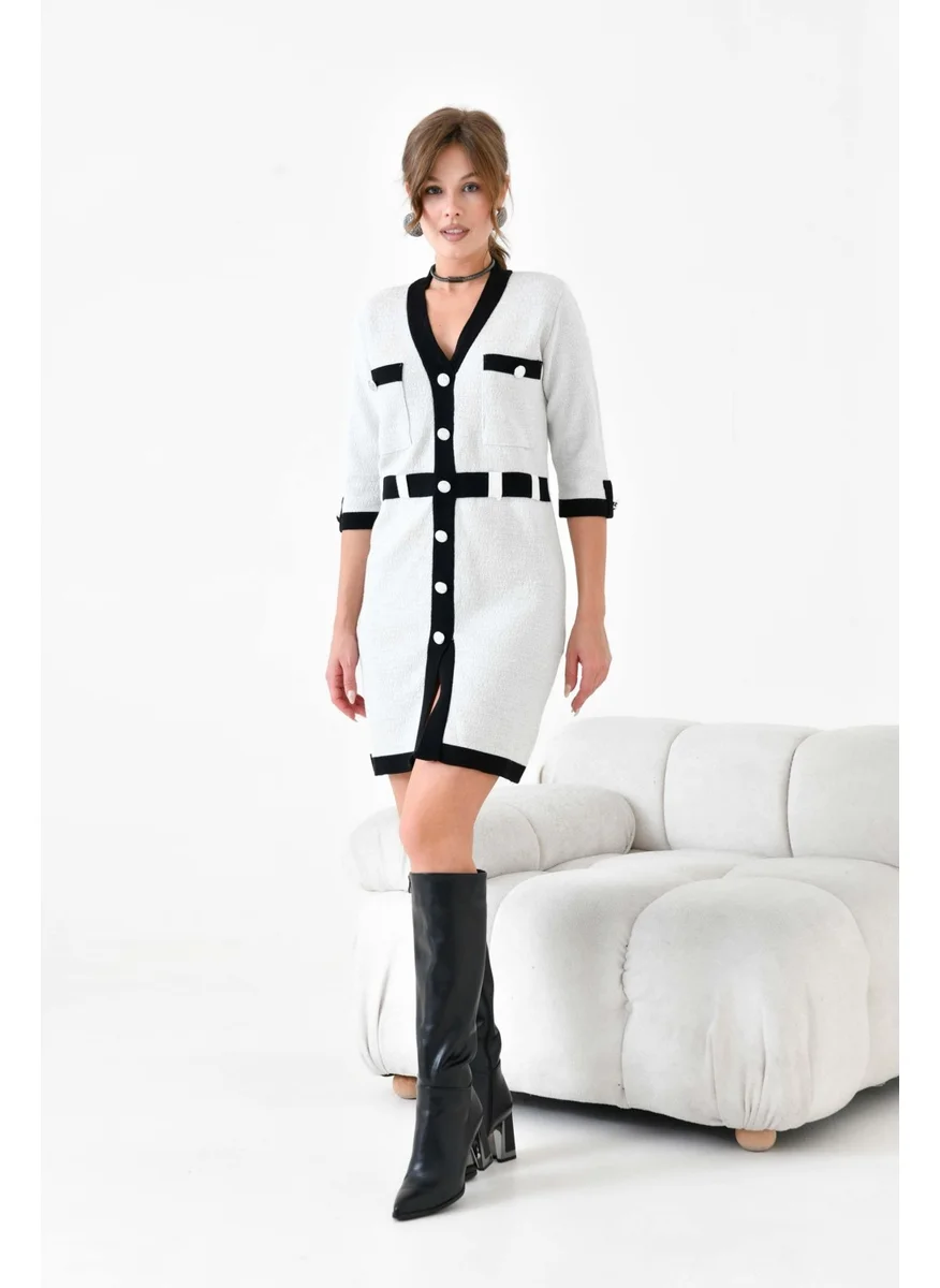 Garmi Buttoned Boucle Dress