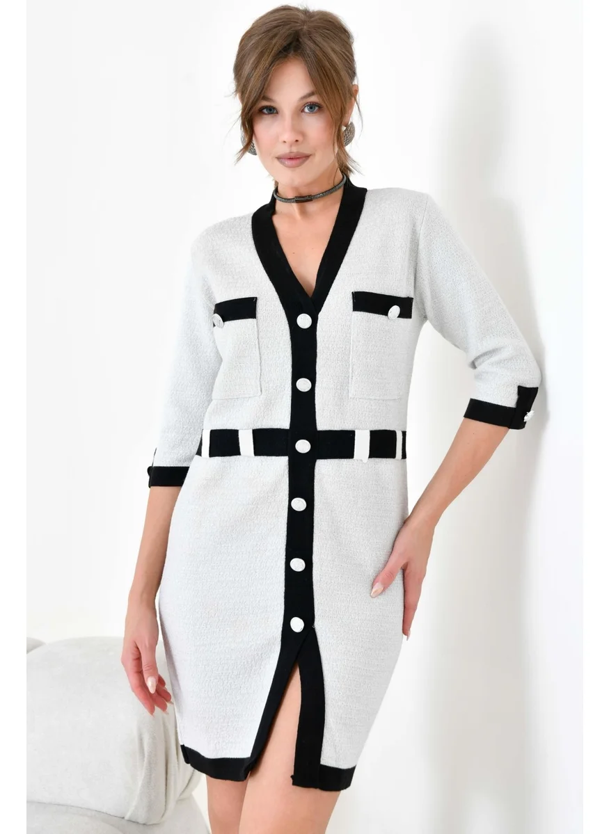 Garmi Buttoned Boucle Dress