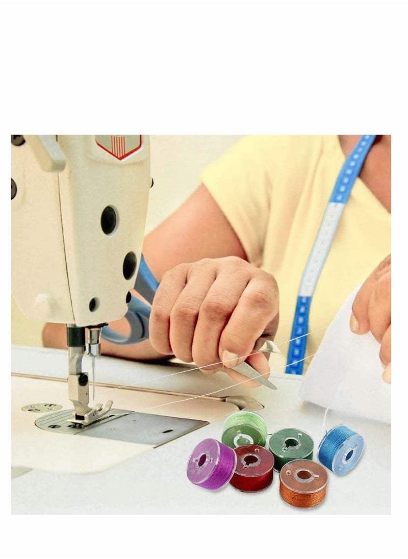 Generic - 36Pcs Bobbins and Sewing Threads with Bobbin Case and Bobbin Clamps for Multiple Sewing Machine Pre Wound Bobbins Set Standard Size for Brother BabyLock Janome Elna - Image 1