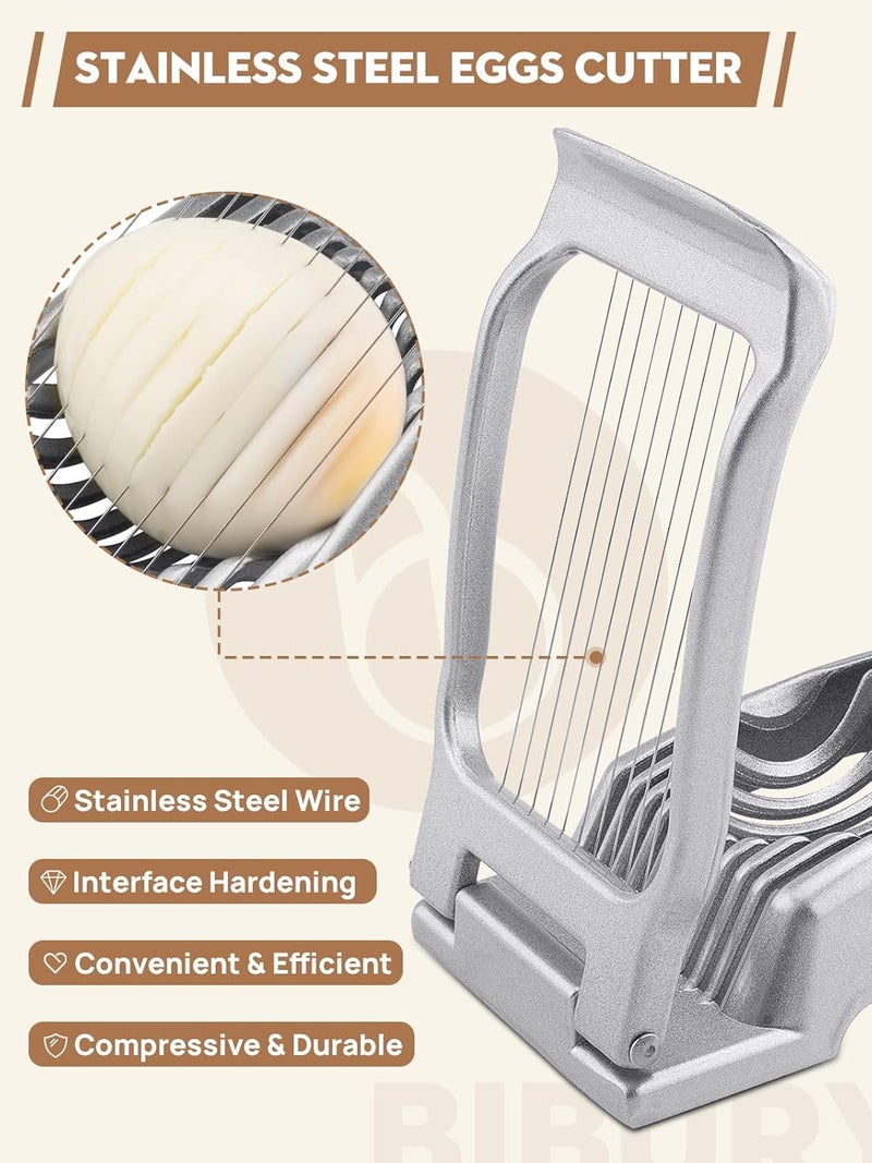 BIBURY Egg Slicer, Egg Cutter for Hard Boiled Eggs, Heavy Duty Aluminium Slicer for Egg Mushroom Strawberry Soft Fruit, Stainless Steel Wires, Dishwasher Safe & Easy to Clean - Image 5