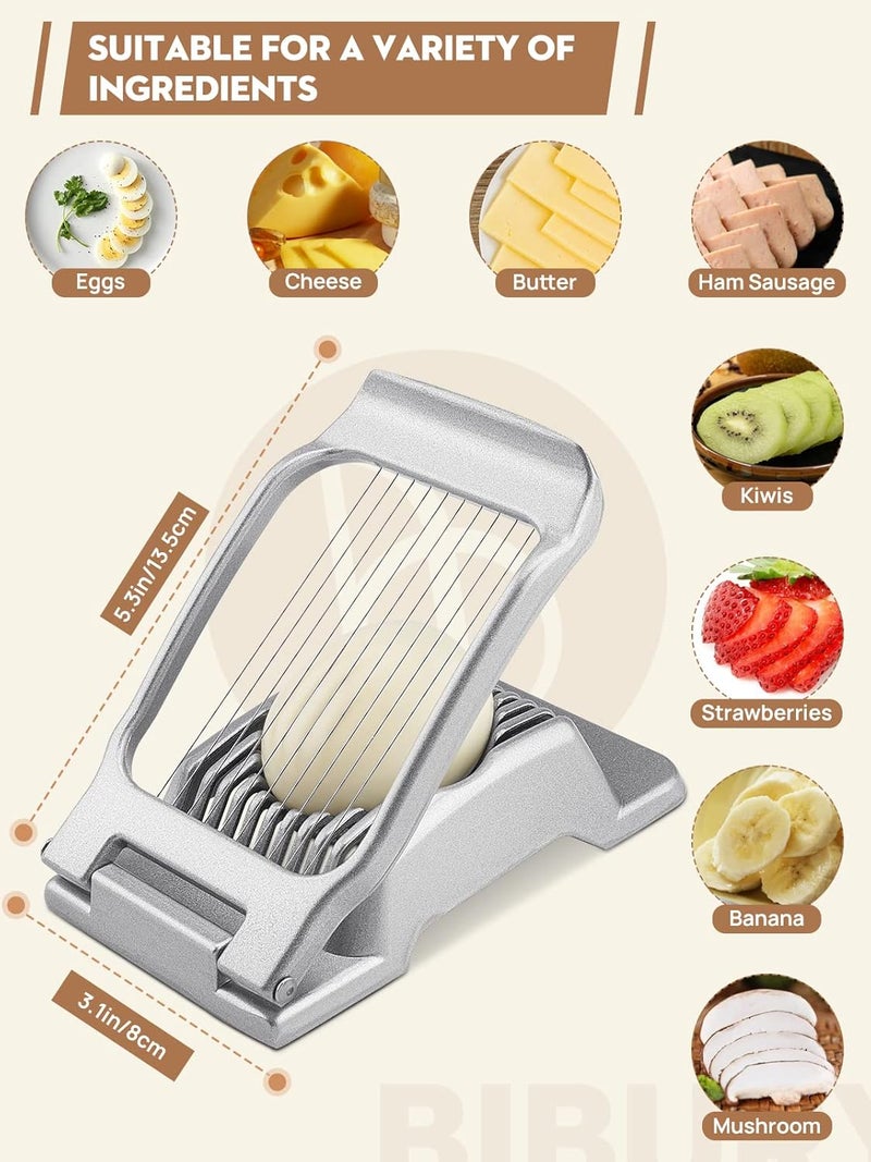 BIBURY Egg Slicer, Egg Cutter for Hard Boiled Eggs, Heavy Duty Aluminium Slicer for Egg Mushroom Strawberry Soft Fruit, Stainless Steel Wires, Dishwasher Safe & Easy to Clean - Image 4