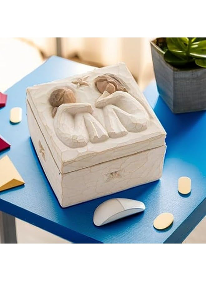 NIBEMINENT Friendship Keepsake Box, Forever True, Forever Friends, Holds Jewelry and Treasures, Carving of Best Friends or Sisters, Sculpted Hand-Painted Keepsake Box - Image 5