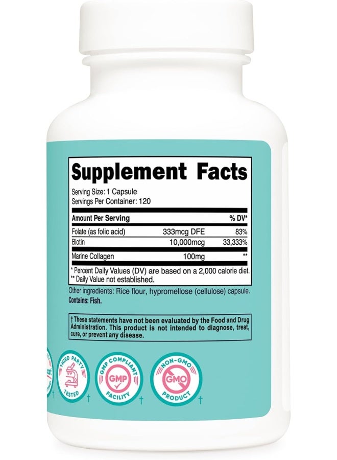 Nutricost Biotin Capsules for Women - 10,000mcg, 120 Count - Image 5