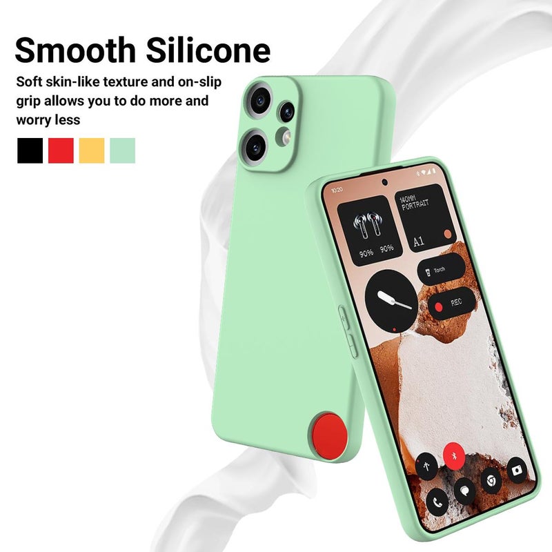 HuHa Case Cover For Nothing CMF Phone 2 Pro Solid Color Liquid Silicone Dropproof Full Coverage Phone Case(Green) - Image 3