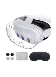 AOLION Accessories for Meta Quest 3, VR Accessory Set for Oculus Quest 3, VR Accessories Included Transparent Shell Cover, Lens Tempered Glass Protector, Protective Lens Cover, Joystick Caps  - Image 1