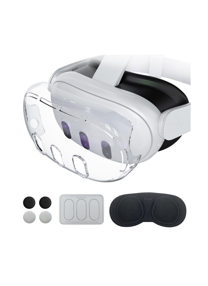 AOLION - Accessories for Meta Quest 3, VR Accessory Set for Oculus Quest 3, VR Accessories Included Transparent Shell Cover, Lens Tempered Glass Protector, Protective Lens Cover, Joystick Caps - Image 1